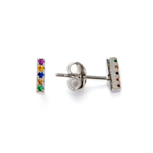 Par Pendientes Barra Arcoiris PLATA Par Pendientes Barra Arcoiris PLATA