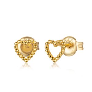 Pendiente Corazoฬn Bolitas ORO Pendiente Corazoฬn Bolitas ORO