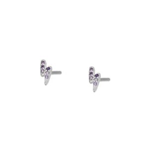Pendiente Rayo Circonitas Lilas PLATA Pendiente Rayo Circonitas Lilas PLATA